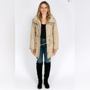 Costa Blanca Trench Sherpa Coat Jacket Size 4